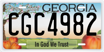 GA license plate CGC4982