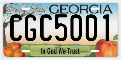GA license plate CGC5001