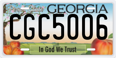 GA license plate CGC5006