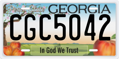 GA license plate CGC5042