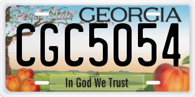 GA license plate CGC5054