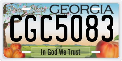 GA license plate CGC5083