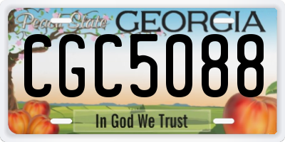 GA license plate CGC5088