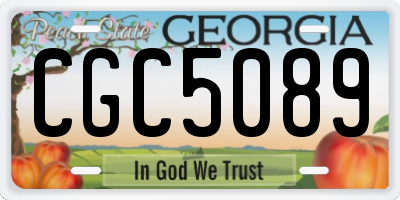 GA license plate CGC5089