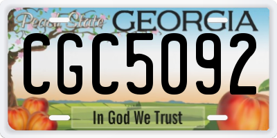 GA license plate CGC5092