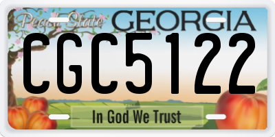 GA license plate CGC5122