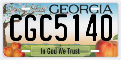 GA license plate CGC5140