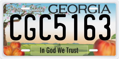 GA license plate CGC5163