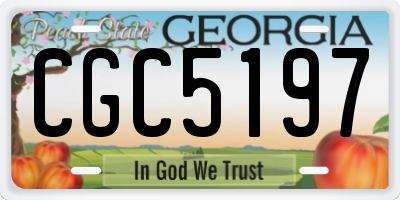GA license plate CGC5197