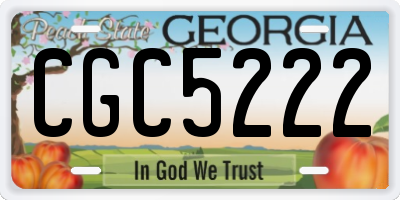 GA license plate CGC5222