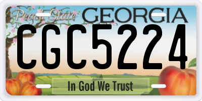 GA license plate CGC5224