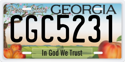 GA license plate CGC5231
