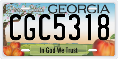 GA license plate CGC5318