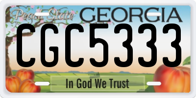 GA license plate CGC5333