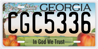GA license plate CGC5336