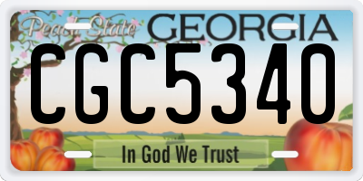GA license plate CGC5340