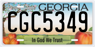 GA license plate CGC5349