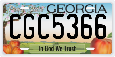GA license plate CGC5366