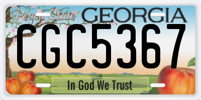 GA license plate CGC5367