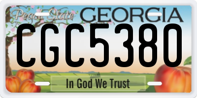 GA license plate CGC5380