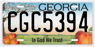 GA license plate CGC5394