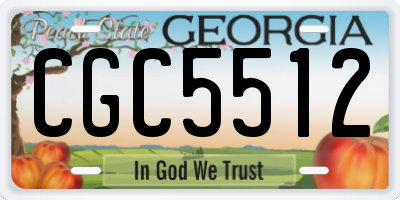 GA license plate CGC5512