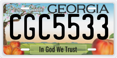 GA license plate CGC5533