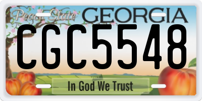 GA license plate CGC5548