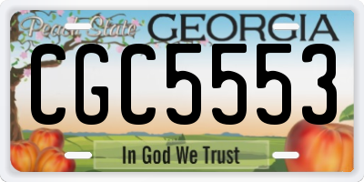 GA license plate CGC5553