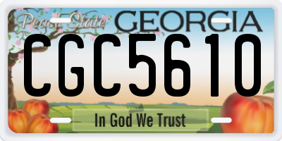 GA license plate CGC5610