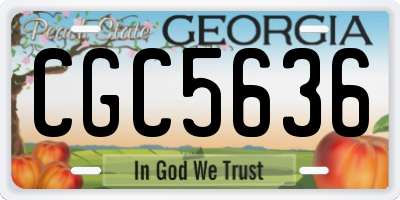 GA license plate CGC5636