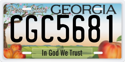 GA license plate CGC5681