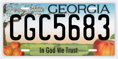 GA license plate CGC5683