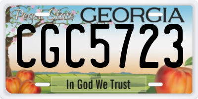 GA license plate CGC5723