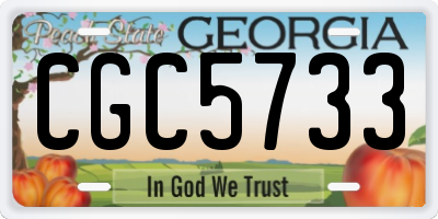 GA license plate CGC5733