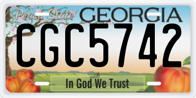 GA license plate CGC5742