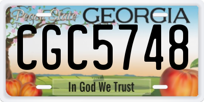 GA license plate CGC5748