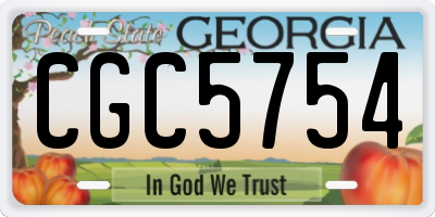 GA license plate CGC5754