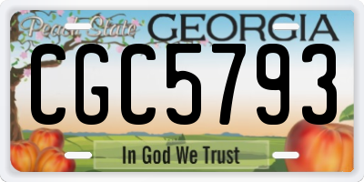 GA license plate CGC5793