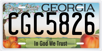 GA license plate CGC5826