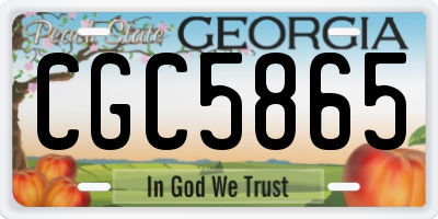 GA license plate CGC5865