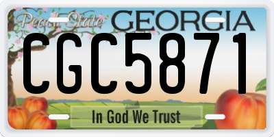 GA license plate CGC5871