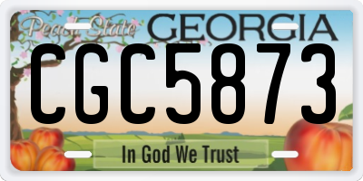 GA license plate CGC5873