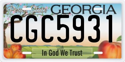 GA license plate CGC5931