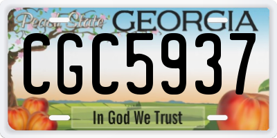 GA license plate CGC5937