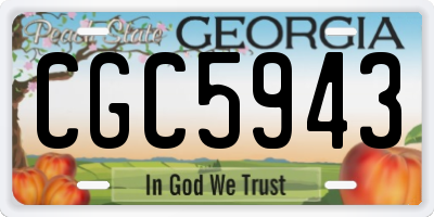 GA license plate CGC5943