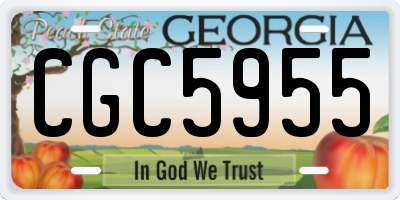 GA license plate CGC5955