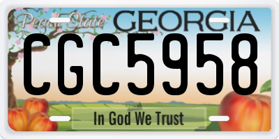 GA license plate CGC5958