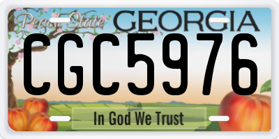 GA license plate CGC5976