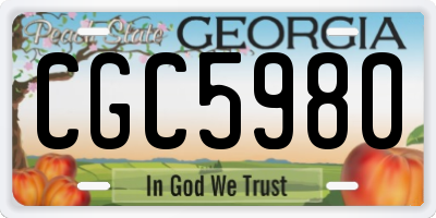 GA license plate CGC5980